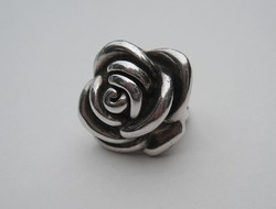 Hatalmas ezüst rózsa, design gyűrű