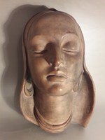 Geörcs fali kép falidísz kerámia női fej art deco 