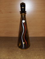 Retro festett üveg likőr pálinka kínáló kiöntő dugós palack 5,5 dl (6/d)
