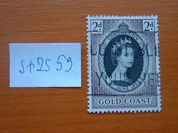GOLD COAST (GHÁNA) 2 D 1953 II. Erzsébet királynö  S+ZS59