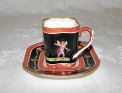 Régi puttós kávés csésze aljával Richard Ginori porcelán