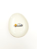 Hollóházi retro porcelán szuvenír Miskolctapolcáról - mini hamutartó, gyűrűtartó