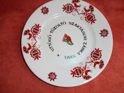 Retro porcelán fali tányér: Úttörő Tűzoltó Szaktábor Zánka 1980