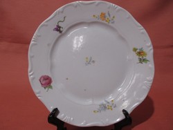 Régi Zsolnai kis tányér ritka mintával, ibolyás, rózsás, virágos