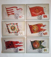 Magyar történelmi zászlók, képeslap/bélyeg-sorozat, 1981 postatiszta