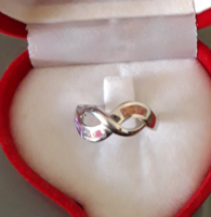 Opál kővel díszített ezüst gyűrű -, USA 8 -as