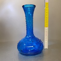 Kék rücskös üvegváza (765)