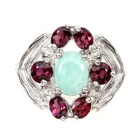 54 And real larimar garnet 925 silver ring