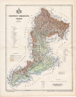 Zemplén vármegye térkép 1894 (3), lexikon melléklet, Gönczy Pál, 23 x 29 cm, megye, Posner Károly