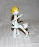 Dombovarics felhasználó részére Kati és Pamacs Ritka Kutyával Játszó Kislány + 2 db Hollóházi figura