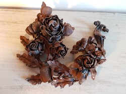 Meseszép antik kovácsoltvas rózsa csokor/koszorú