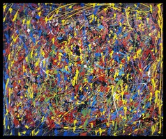 "Aranyeső " Koso festmény ,hatalmas méret , 80 x 100 cm keretes akció 