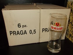 Új 12 db Borsodi, 0,5 l-es sörös pohár.