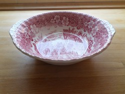 Angol Staffordshire pink porcelán köretes salátás tál 21,5 cm