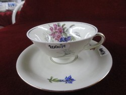 Waldershof Bavarian German porcelain, antique gift tea cup + saucer. Numbered: 44. There are!
