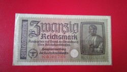 1939-1945 20 Reichsmark III. Birodalom RITKA SZÁRAZ PECSÉTES 