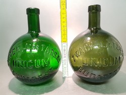 "Zwack J. és Társai Unicum Budapest" olaj- és világoszöld nagy likőrösüveg 2 db (782)