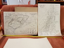 Két Jeruzsálem történelmi térkèp, kis példányszámban nyomtatva