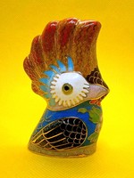 Nagyon ritka, különleges Kínai fém/réz alapon rekesz zománc (Cloissoné) papagáj