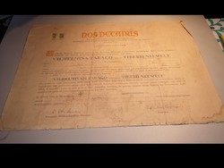 Pécsi Tudományegyetem régi diploma 50-es évek