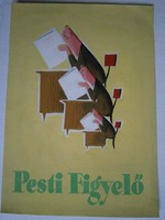 Káldor László (1905 - 1963) Pesti Figyelő plakátterv 21x30 cm  
