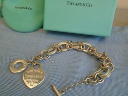 Luxus Tiffany & Co Sterling Silver Bracelet With Heart Charm And Toggle,  Long