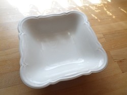 Régi fehér porcelán szögletes pogácsás tál 21 x 21 cm
