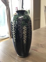 Antik Japán Namikawa Yasuyuki tűzzománc váza, sérült