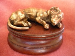 Bronz tacskó kutya kisplasztika 190730
