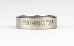 0X751 Antik feliratos fém gyűrű PRO PATRIA 1914