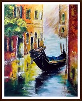 A Velencei lagúna ( olaj, 50 x 40, festőkéses , keret nélkül )