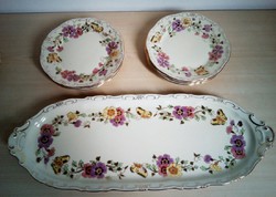 Zsolnay  pillangós 6 személyes süteményes készlet