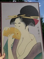 Japanese geisha with comb,