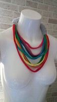 Rainbow recycled textile necklace