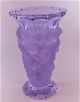 Art Deco Rene Lalique levendula szinű kristály váza