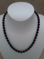 Old polished black onyx necklace