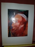 Ruttka Ferenc: Portré, '92, karton, olaj