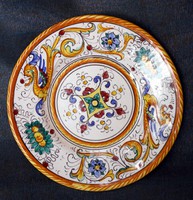 Kézzel festett, Deruta Raffaellesco, olasz majolika tányér