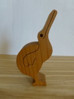 Retro,vintage,különleges formájú fából faragott madár figura
