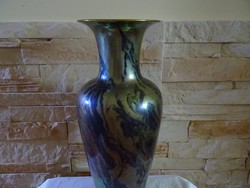 Zsolnay eozin nagy porcelán váza törött, ragasztott