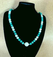 Amazonite (Russian) round eye mineral necklace