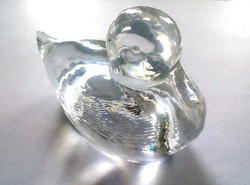 Üveg figura kacsa 8 cm levélnehezék