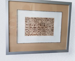 Gyarmathy Tihamér: Diomenziók, rézkarc, 1969, 20 x 33 cm
