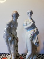Gyönyörű festésű, jelzett balerinák párban ( 20, 21 cm )