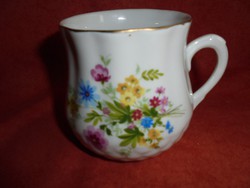 Gyönyörű virágos Zsolnay porcelán pocakos bögre