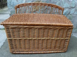 Wicker cane furniture, cane box with lid