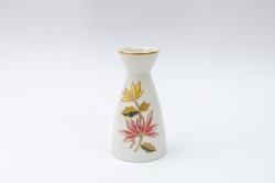 Virágos aranyozott Hollóházi kis váza - Zsolnay jellegű mintával - miniváza, kisváza