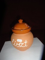 Glazed earthenware marked Pk - for storing flour. He has!