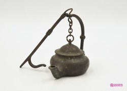Antik bronz olajlámpa XIX. sz. Jelzés nélküli,  feltehetően angol.
