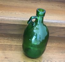 Nagy Zöld Üveg Demizson Vintage